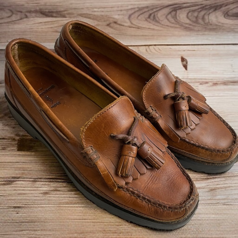 Polo Ralph Lauren Mens 9 D Kiltie Loafer Brown Burnished Amazonas Sole